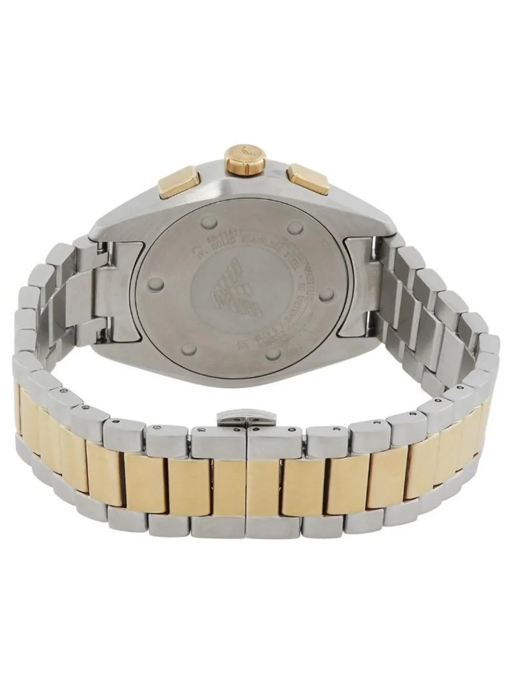 NWT Emporio Armani Chronograph Quartz Green Dial Two-Tone Men's Watch